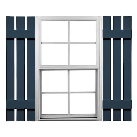 Ekena Millwork 12-in. W x 51-in. H Mid-America Vinyl, Standard Size Three Board Spaced Shutters, 036, Classic Blue, PR 00031251036